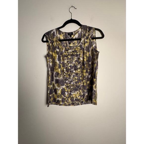 Talbots Women’s Blouse size 4P yellow and grey NWT - Picture 1 of 4